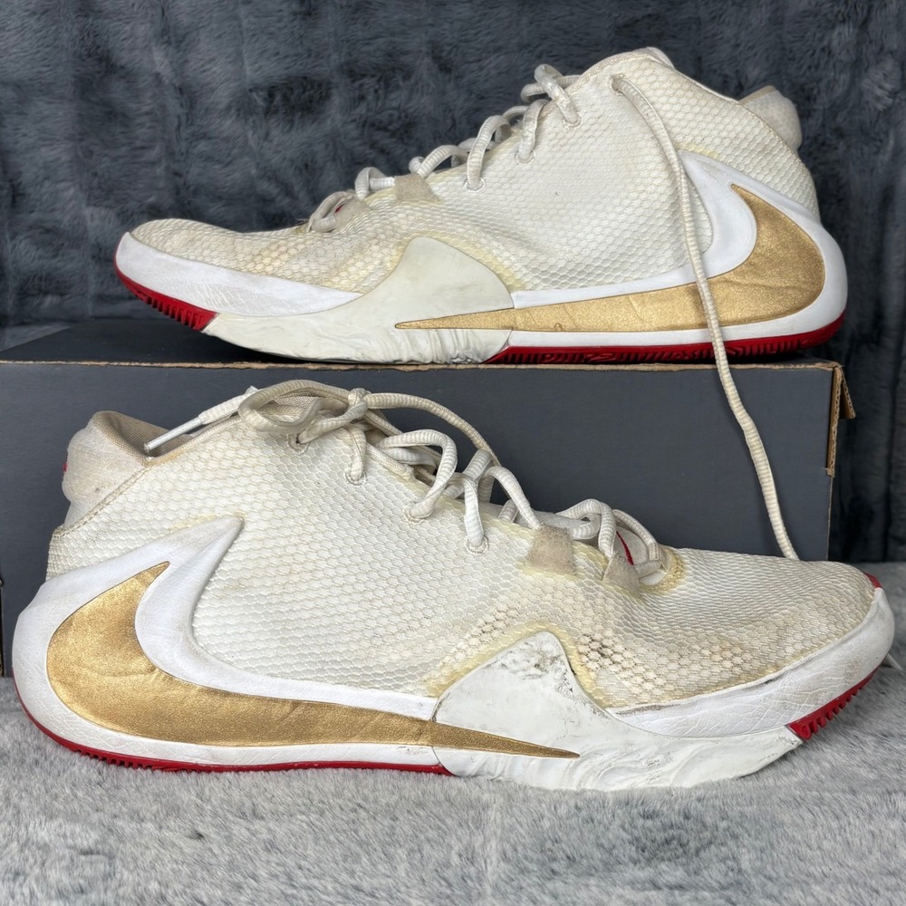Nike Zoom Freak 1 Roses White Gold Red BQ5422-100 Mens 11.5 Giannis Basketball